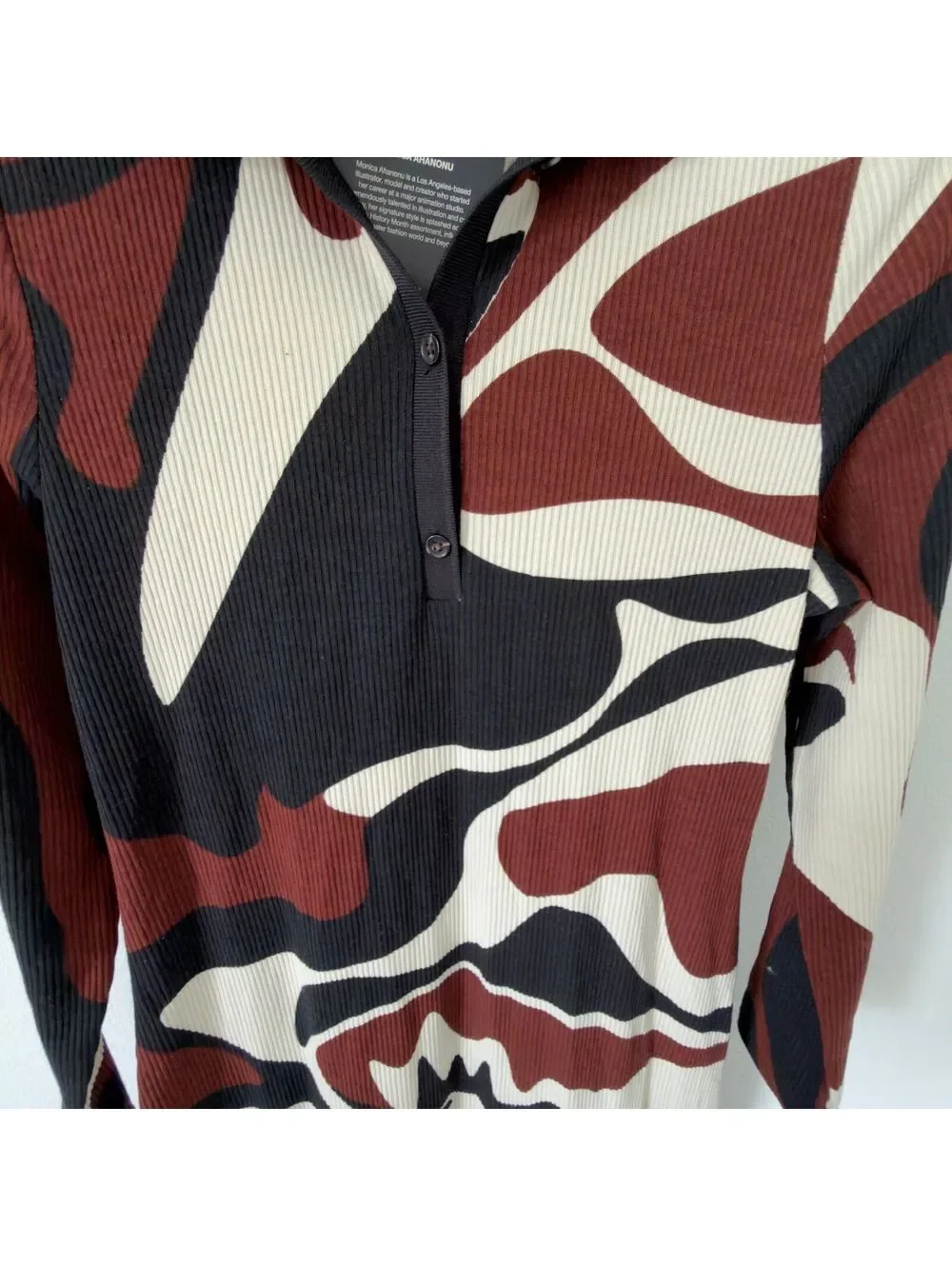 Black History Month Abstract Pattern Long Sleeve Maxi Dress Women Size Medium - Picture 3 of 3